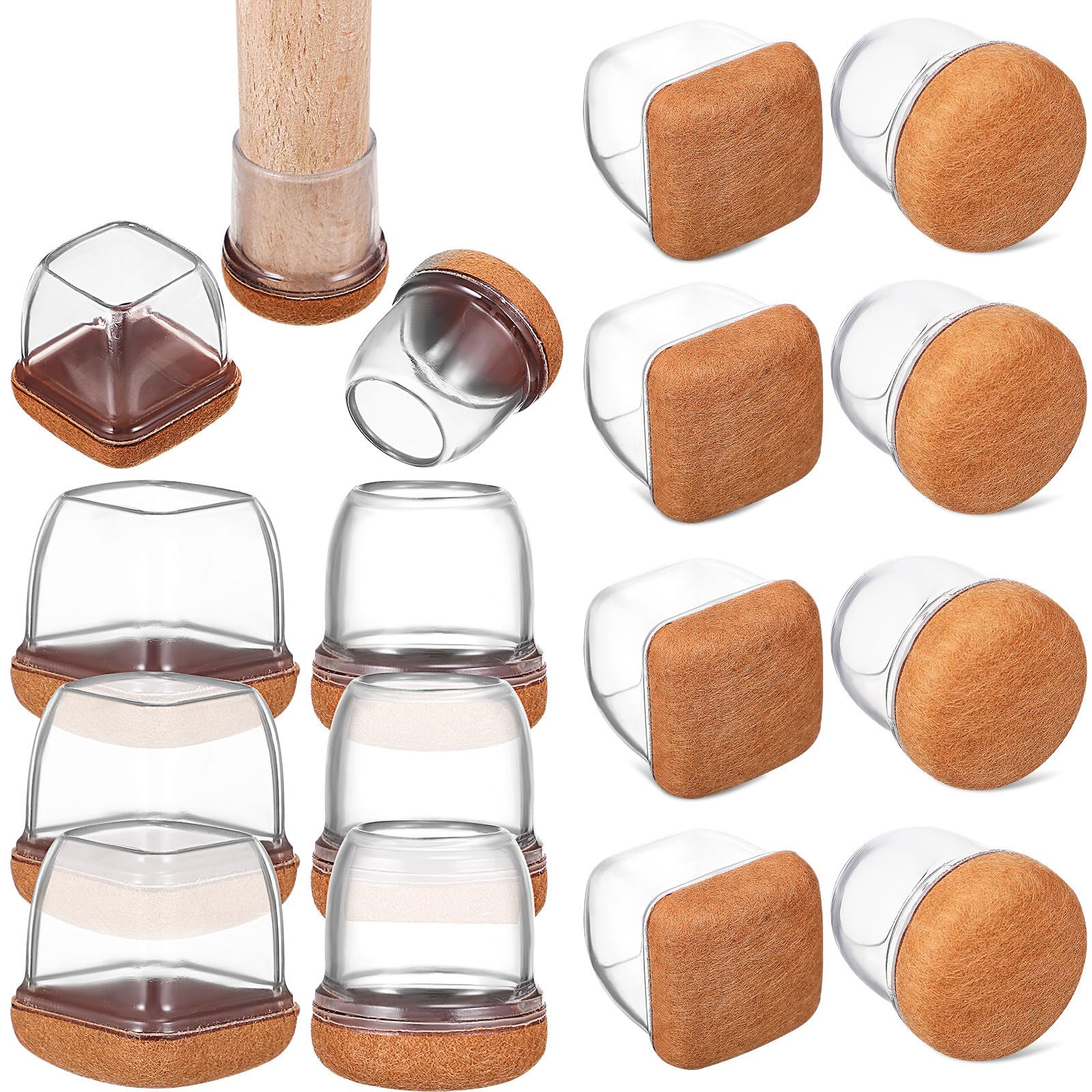 Protectores de patas de sillas TPE para evitar rayones en azulejos, 16 uds