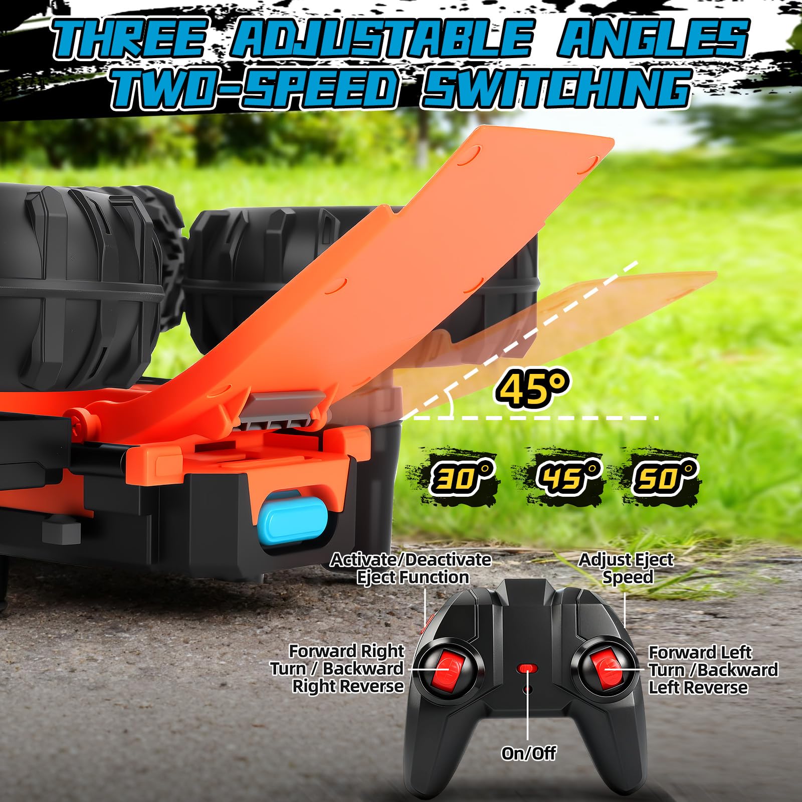 IEEILULU 2 w 1 Monster Truck Pilot zdalnego sterowania, 1:16 2WD Transform Car Pilot z funkcją uruchamiania, pionowy bieg, obrót o 360° dla chłopców dziewcząt w wieku 4 5 6 10 lat