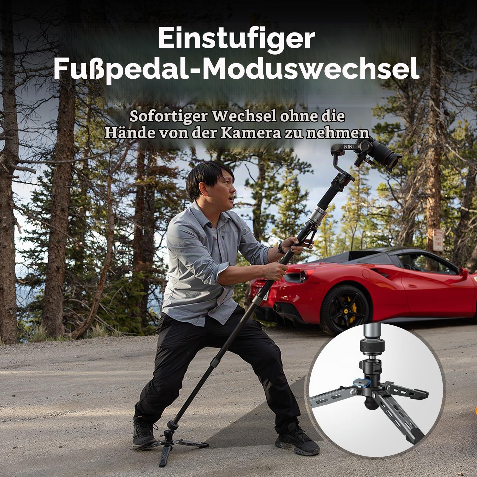 SMALLRIG x Potato Jet TRIBEX PRO 67" Carbonfaser-Einbeinstativ für Kameras