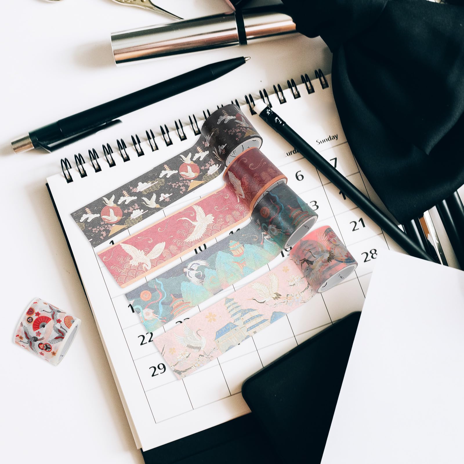 STOBAZA 100 Rollen Buntes Washi Tape DIY Scrapbook Dekoration Papierbänder Selbstklebend Leicht Abreißbar Handlich für Tagebuch Planer Basteln und Geschenkverpackung