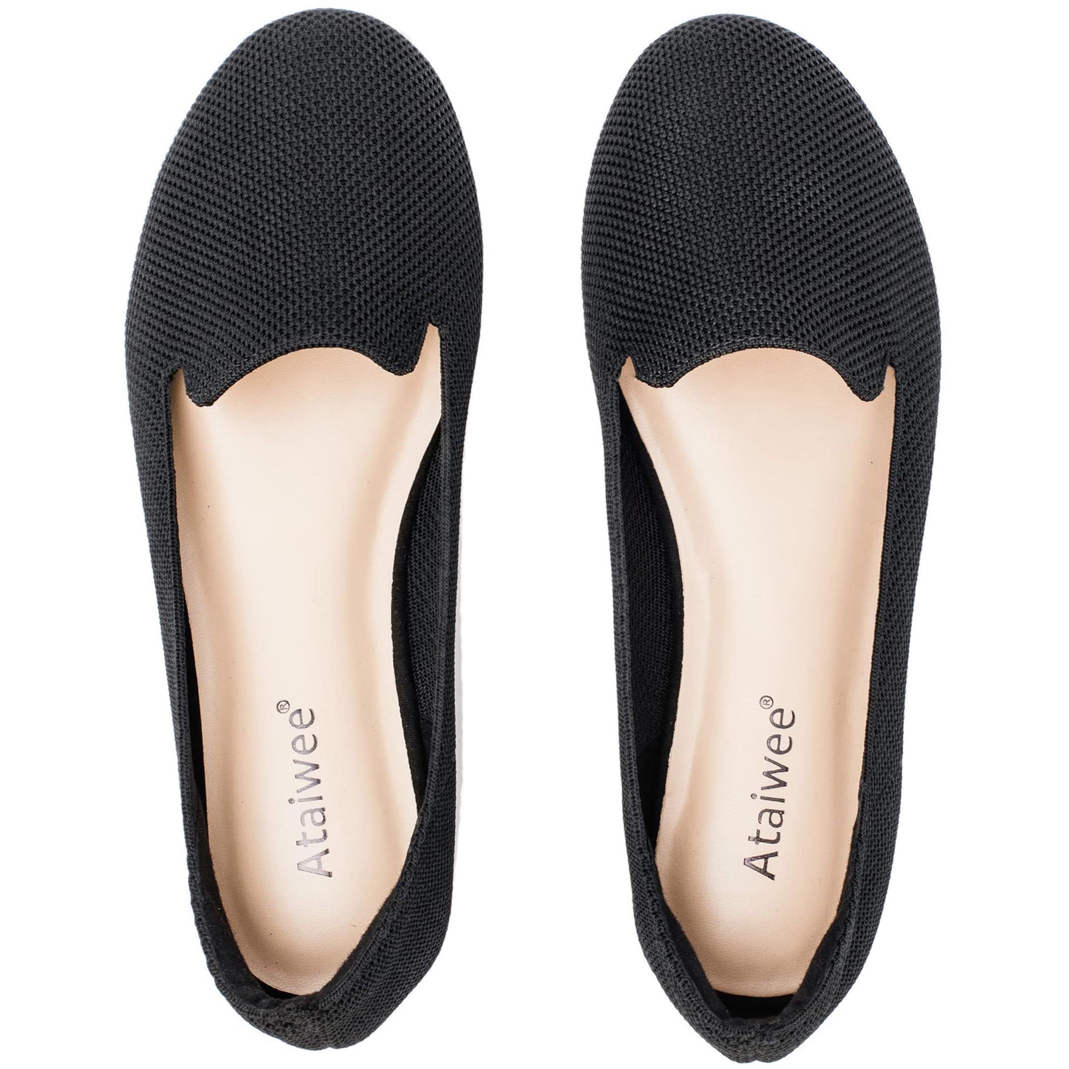 AtaiweeWomen's Wide Width Flat Shoes, Fashion Comfortable Plus Size Cute  Round Toe Slip on Loafer