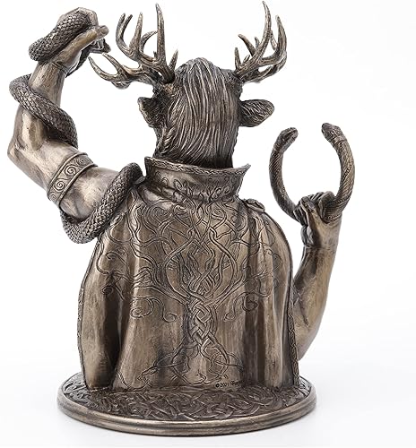 Miniatura 4 de Veronese Design Cernunnos - Estatua de resina con cuernos de 8 5/8 pulgadas, acabado en bronce