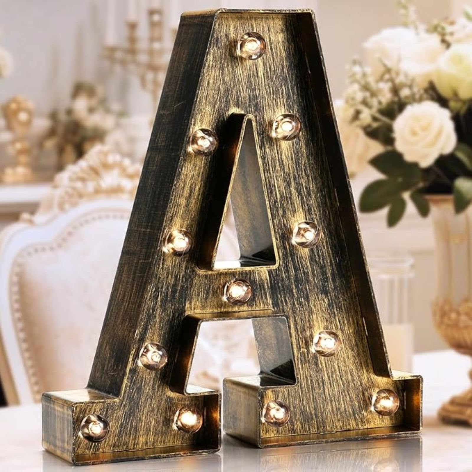 Jemnpela LED Marquee Letter Number Sign Lights Glitter Light Up Alphabet Figure Night Light for Birthday Party Wedding Home Bar Holiday Wall Decoration