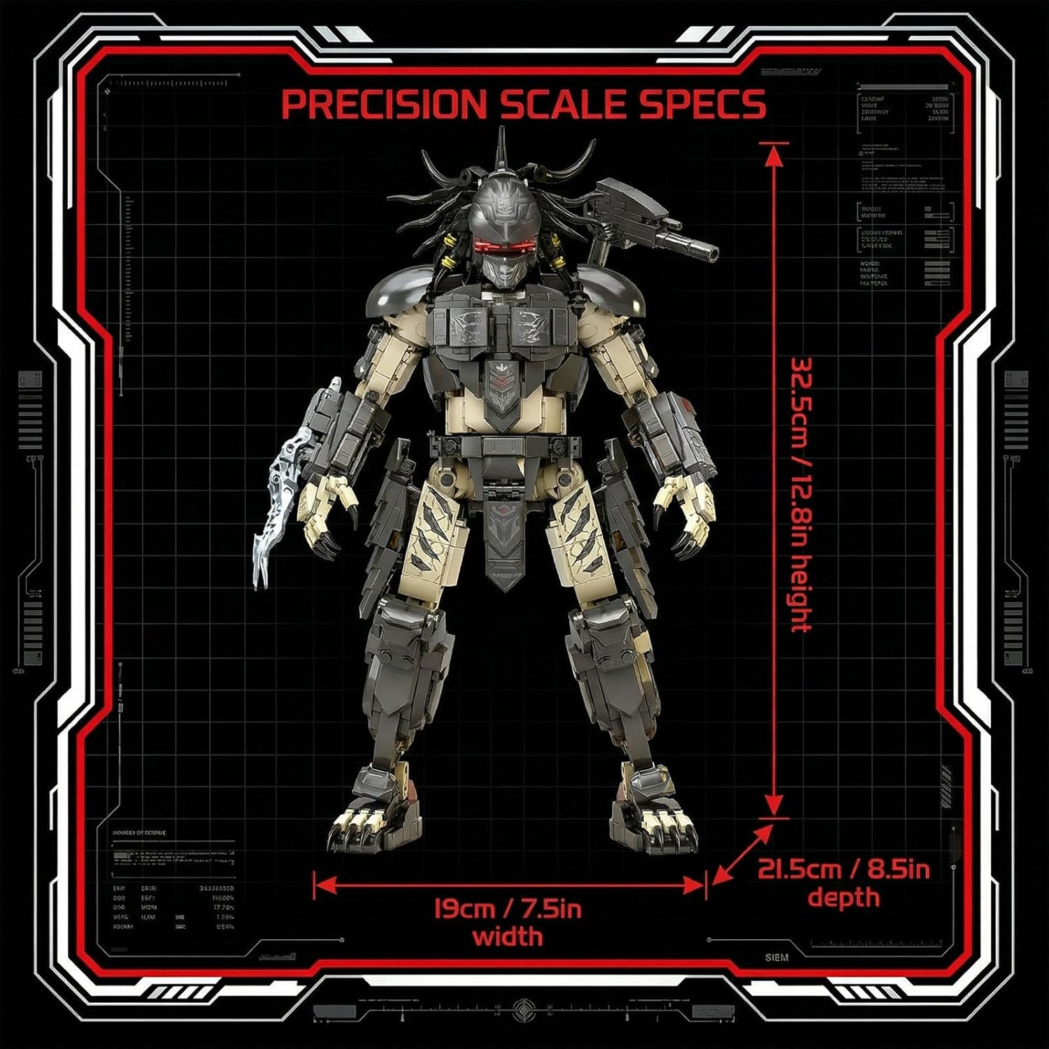Alien Mech Xenomorph Action Figure Building Set, 1082 Pcs Large Articulated Sci-Fi Warrior Model Kit, Detailed Display Build for Adult Hobbyists & Collectors