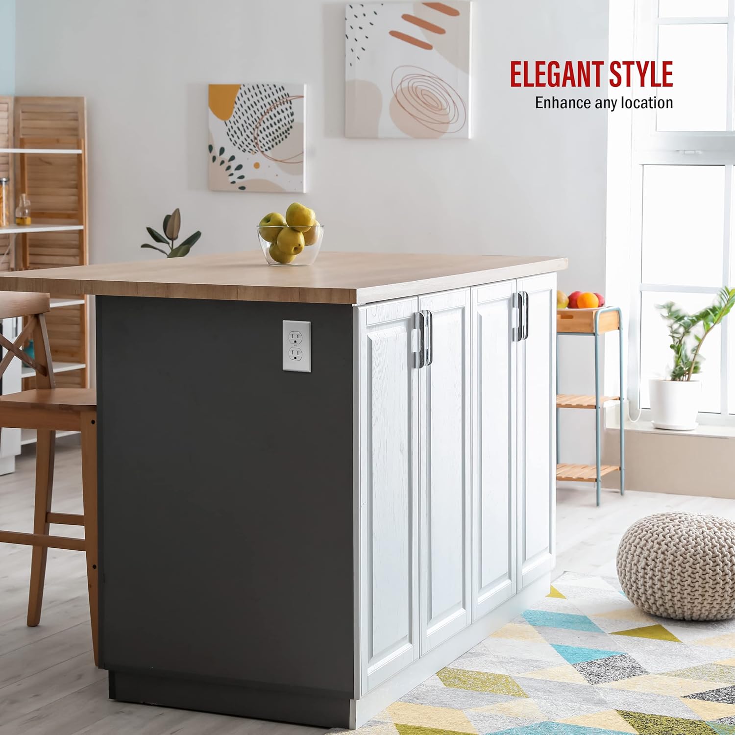 ENERLITES Duplex Wall Plates, Electrical Outlet Covers, Standard Size 1-Gang 4.50" x 2.76", Unbreakable Polycarbonate Thermoplastic, 8821-W-100PCS, White, 100 Pack