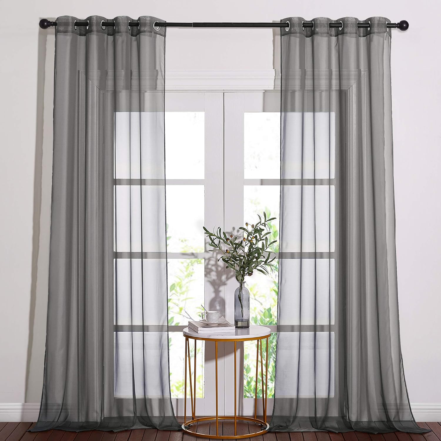NICETOWN Sheer Curtains 108" Extra Long Grommet Top Soft