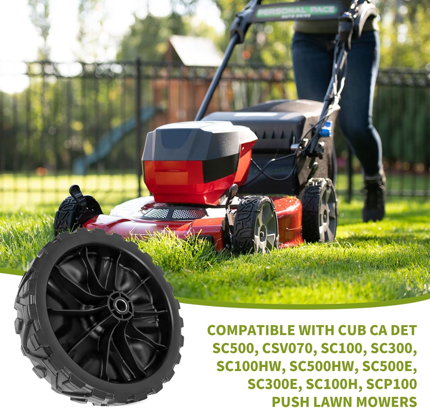 634-04659 Lawn mower Front Drive Wheel Assembly, 8x2 inch Wheel Compatible with Cub Ca det SC100, SC300, SC500, CSV070, SC100H, SC100HW, SC300E, SC500HW, SC500E, SCP100 mower, 2 Pack