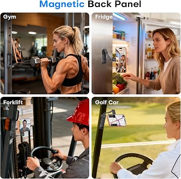 OMOTON TP03 [Ultra-Slim] for MagSafe Tripod, 360 Rotating Magnetic Phone Tripod for iPhone 17/16 Pro Max Air Women Men, Fold Cell Phone Stand with 1/4 Screw & Hook Fits Vlog, Travel Essentials Gift