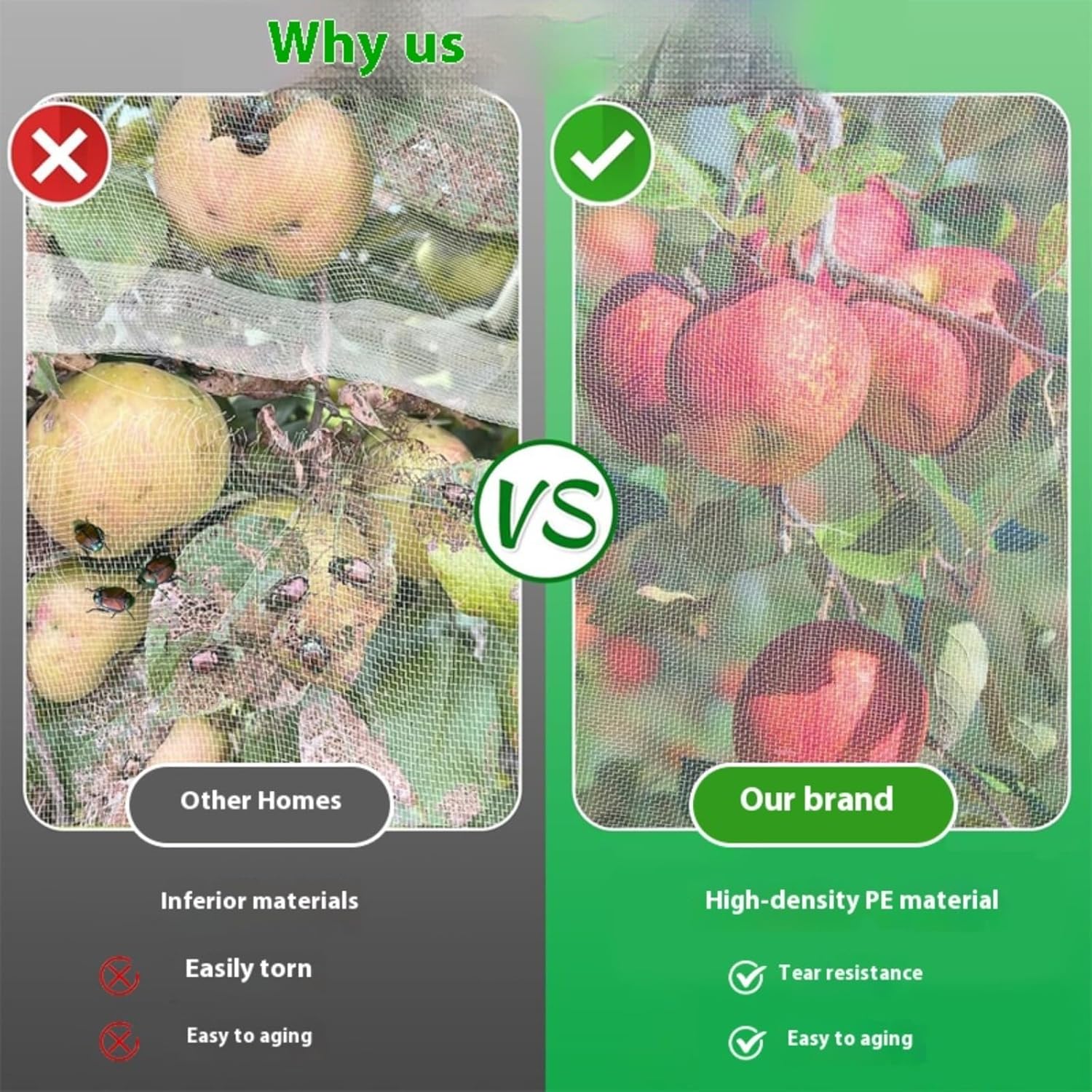 Fruit Tree Netting, 2 Pack Large Protection Net with Zipper Trees Shrubs & Flowers Garden ct Shield