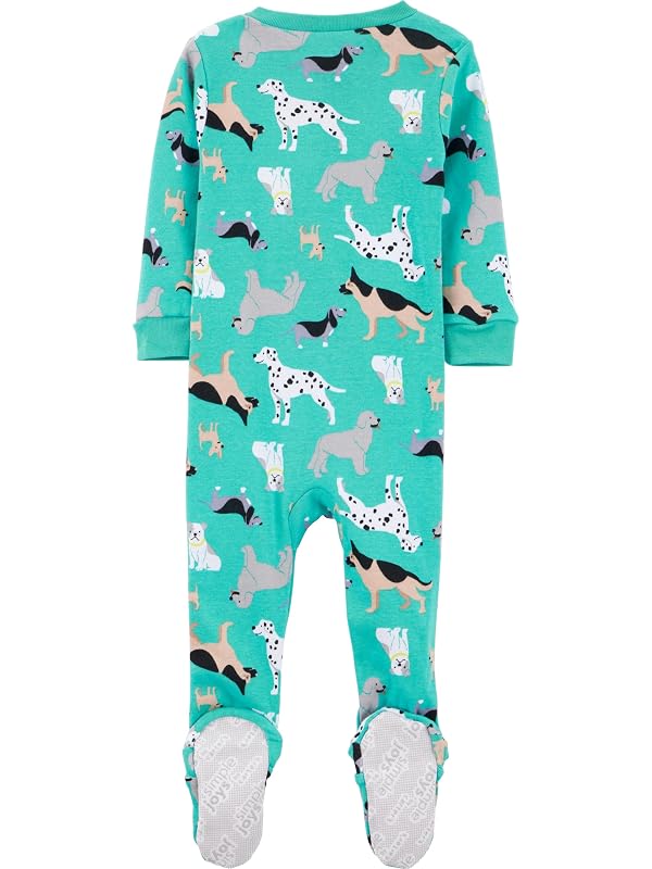 Simple Joys by Carter's Toddler Boys 3-pack Snug-fit Footed Cotton Pajamas, Dogs/Space/Rhino, 2T by Simple Joys by Carter's - Image 2
