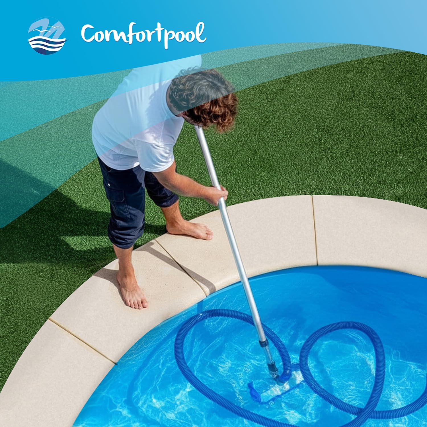 Tubo per piscina da 32 mm (5 metri di lunghezza), con manicotto, collegamento liscio, ritagliabile al metro, tubo flessibile per piscina