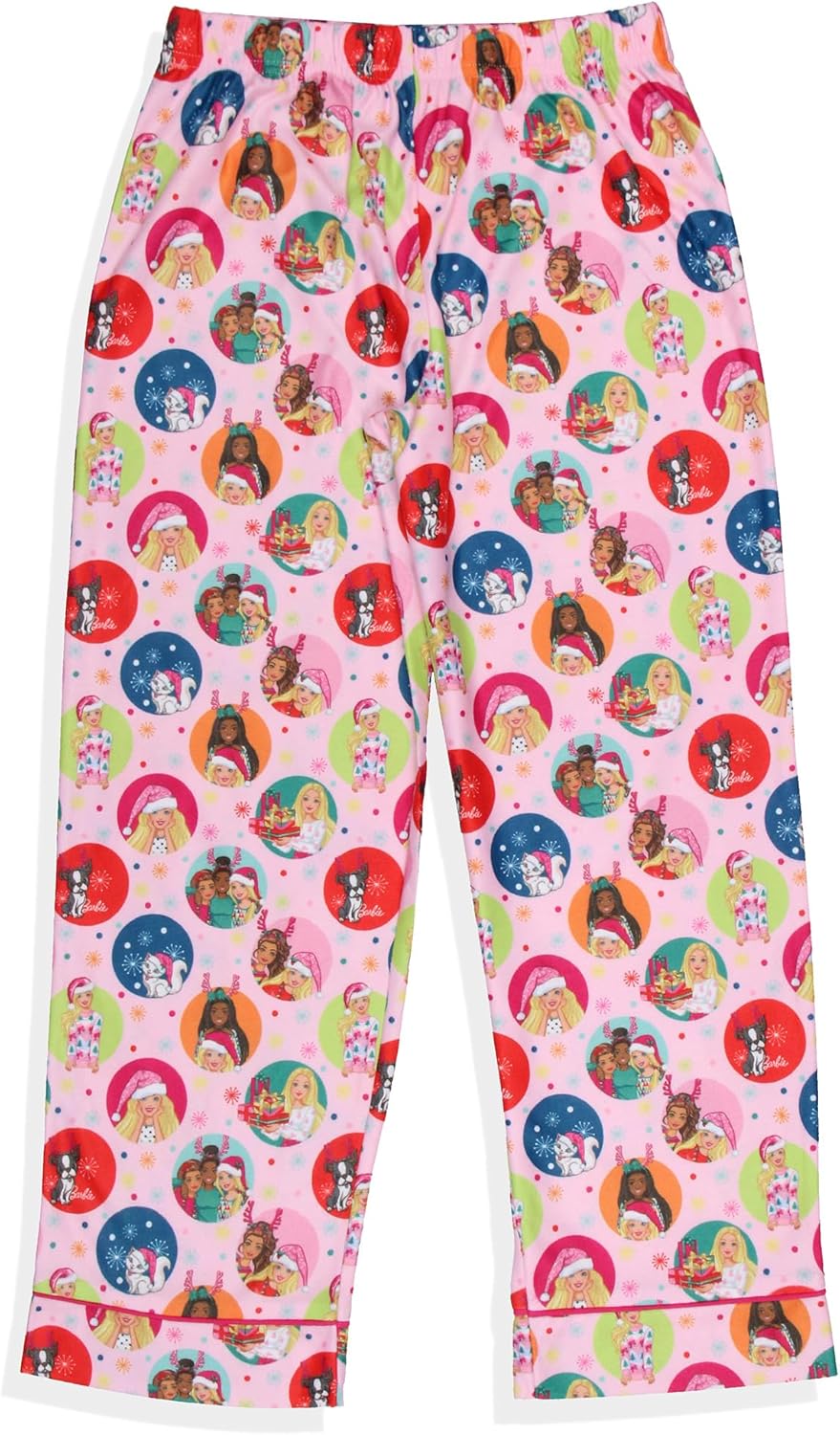 INTIMO Barbie Girls' Christmas Characters FALALALA Santa Snowflake Sleep Pajama Set