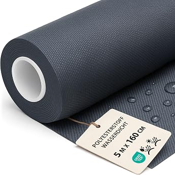 Polyester fabric waterproof fabric sold by the metre 5 m x 160 cm awning fabric canvas and upholstery fabric furniture fabric lining fabric canvas and curtain fabric graphite Oeko-Tex certificate