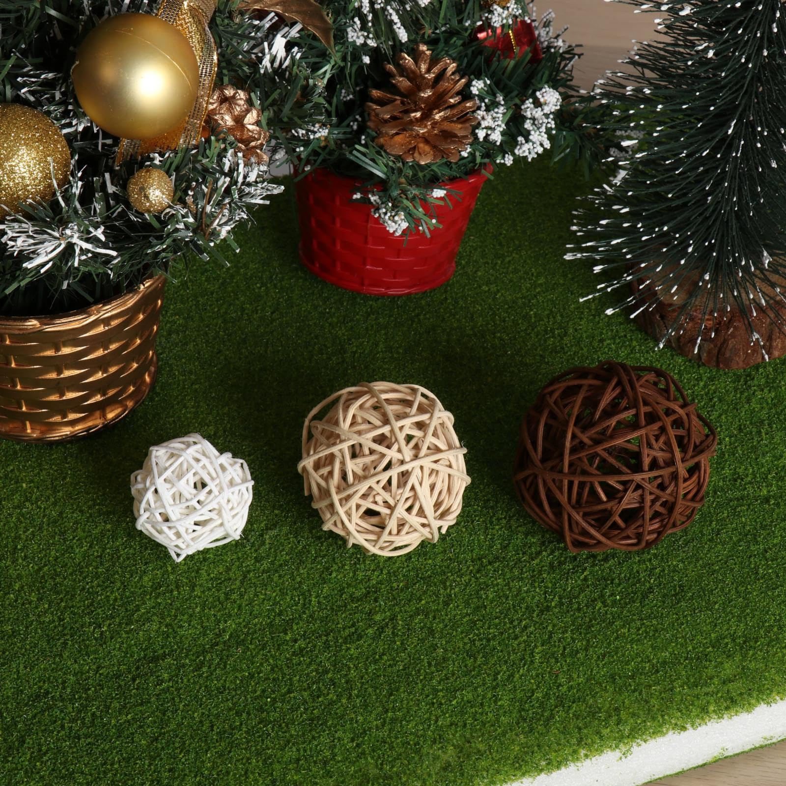 Boules décoratives en rotin Naturel Lot de 10 pièces 3 cm Remplissage pour Vase décoration intérieure