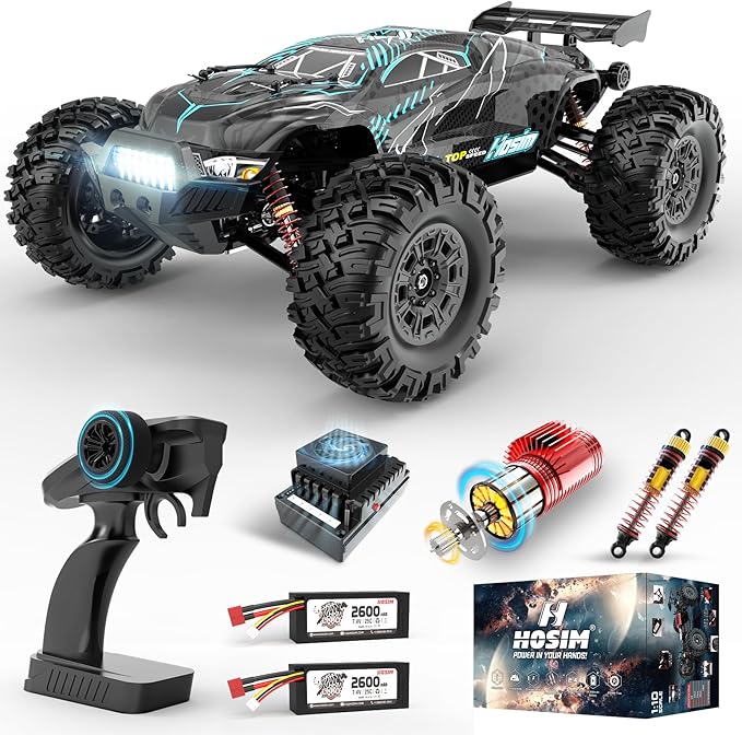 Amazon.com: Hosim 1:10 RC Truck, Brushless RC Car for Adults, 68KM/H ...