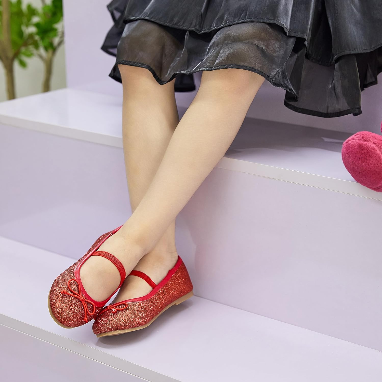 Kolan Toddler Little Girls Mary Jane Ballet Flat Soft Lining Dress Shoes - Image 3