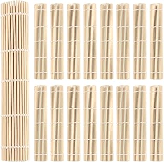 PINGEUI 25 Pack Bamboo Sushi Mat, 9.5 x 9.5 Inch Natural Bamboo Sushi Ro...