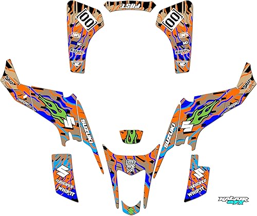 Miniatura 1 de Kit de gráficos para Suzuki LTZ 400 (2003-2008) Thunder Series Tan 16 Mil  ATV UTV Dirt Bike Adhesivos, Quad Dirtbike racing calcomanía automotriz