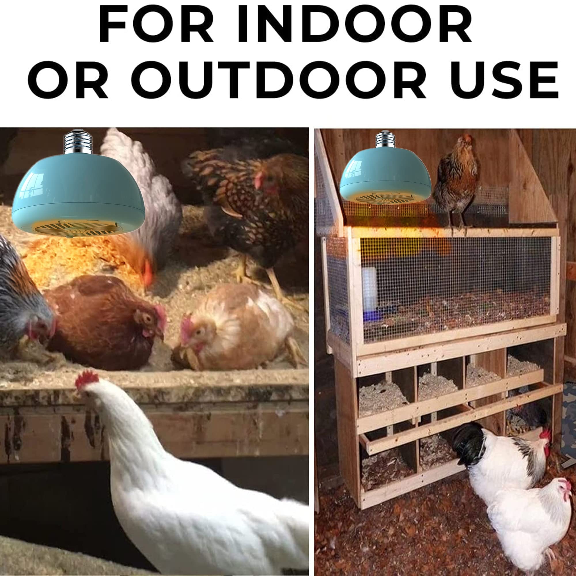Calentador de gallinero con función de iluminación, Calentador de Pollo de Calor Radiante de 150 vatios, Calentador de lámpara de Calentamiento de criador, Calentador de Jaula para Mascotas,