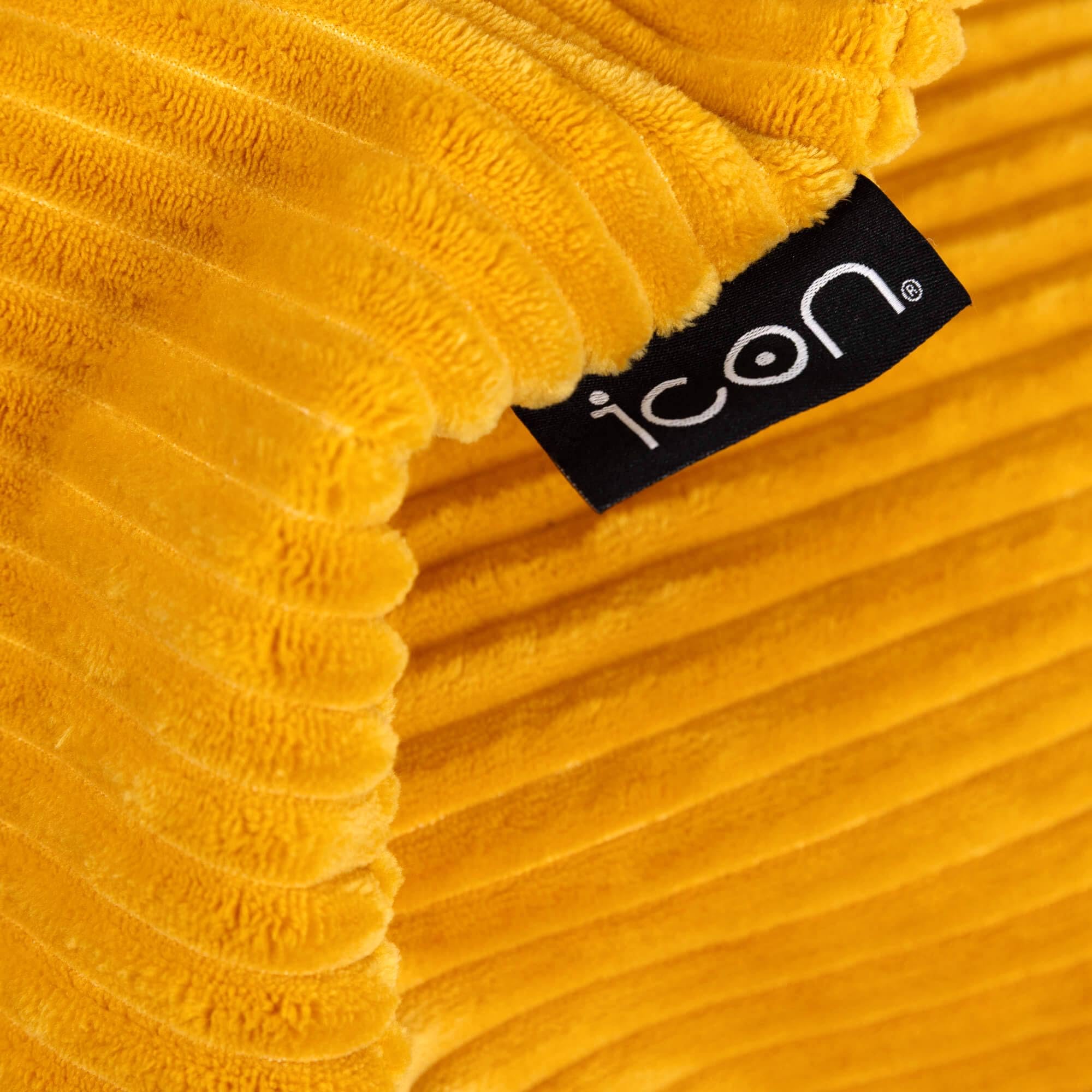 Icon Dalton Pouf Enfant, Velours Côtelé, pour Poire avec Remplissage, Chaise Enfant, Fauteuil Chambre, Meuble Chambre, Meuble Salon, Jaune
