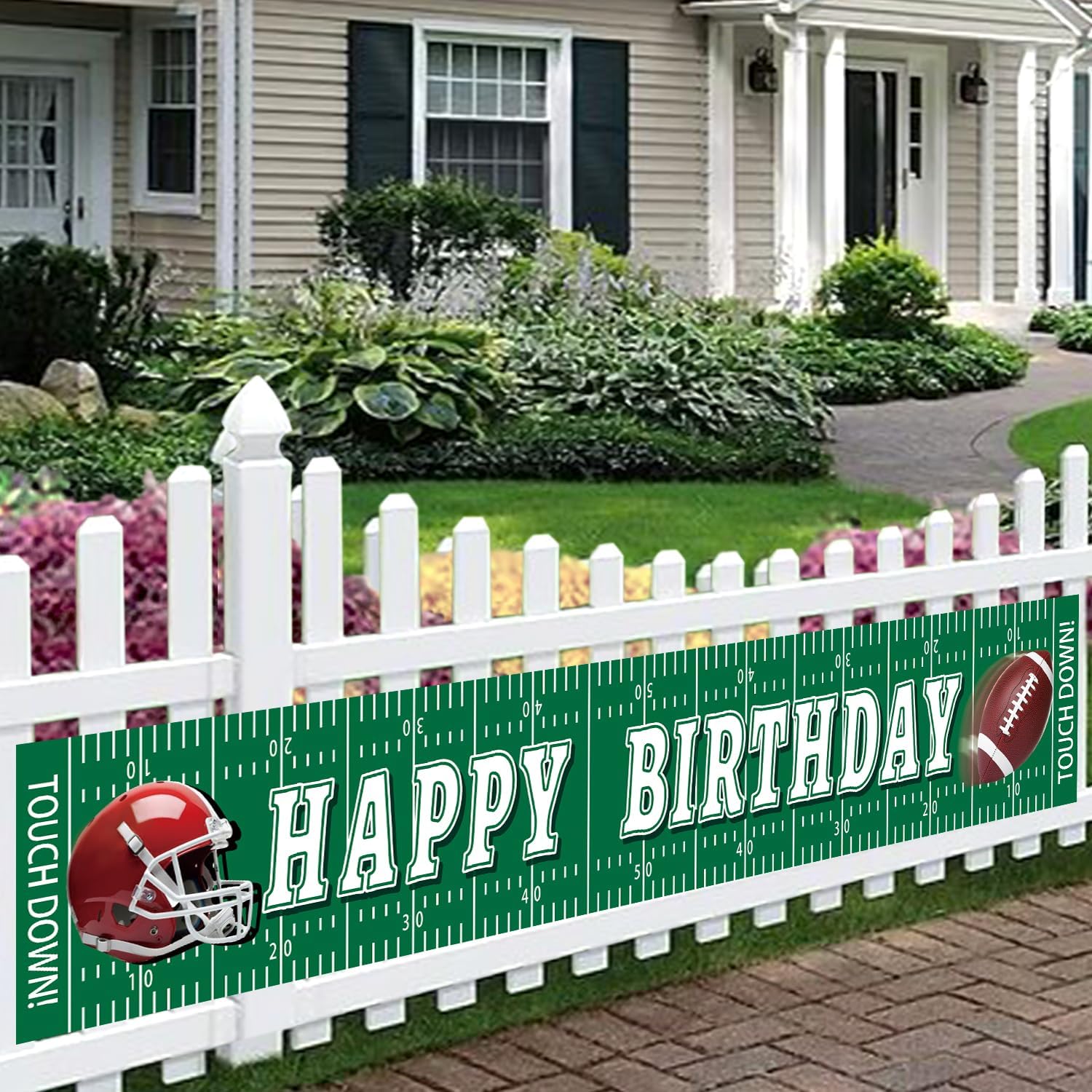 Football Party Porch Sign Banner Welcome Hanging