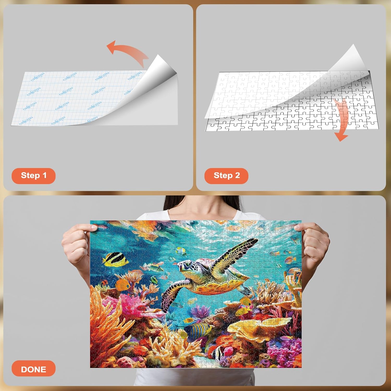 Extra-Long Puzzle Saver Sheets – 0.8in x 12in Roll, High-Capacity Cuttable Sticker for 1000-Piece Puzzles, Strong Hold, Easy Application, for Jigsaw Lovers