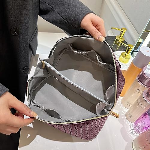 Miniatura 6 de Bolsa de maquillaje de gran capacidad, bolsa de cosméticos con cremallera para mujer, estuche organizador de maquillaje de viaje, bolsa de