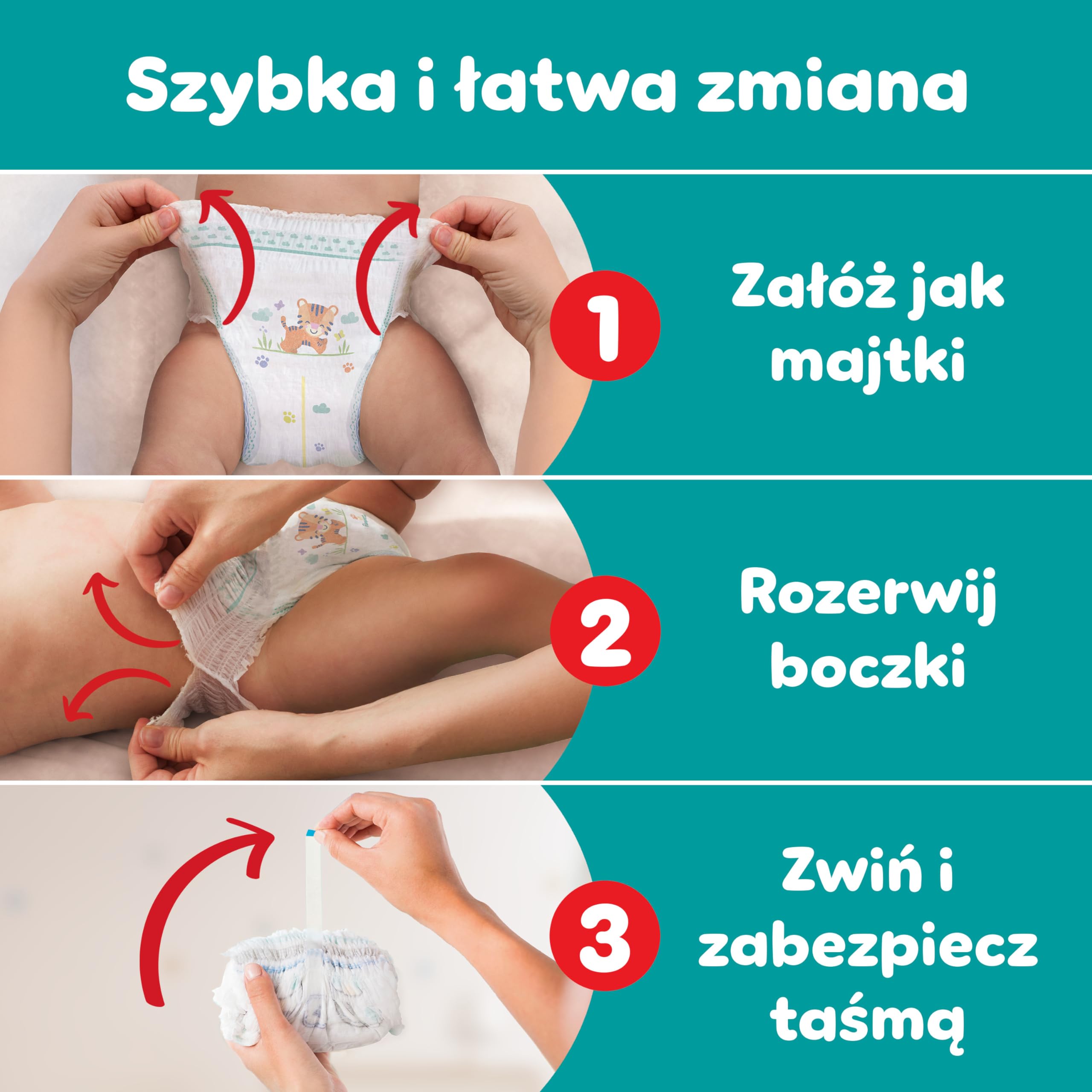 Pampers Active Baby Pieluchomajtki Rozmiar 4, 156 szt., 9kg-15kg, nawet 100% suchości w nocy i optymalny komfort skóry