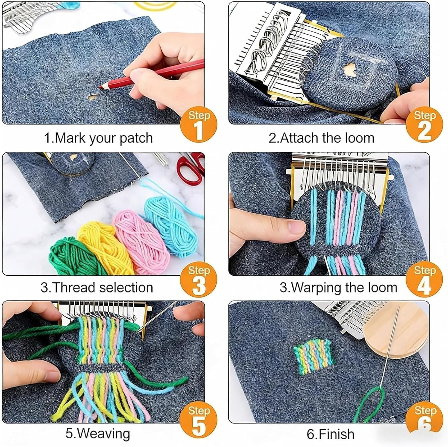 Knit Patch Kit, Knitting Kit for Beginners, Portable Patch Darning Kit, for Mending, Weaving, Sock & Clothing Repair, Complete Sewing Craft Set(28Hooks)
