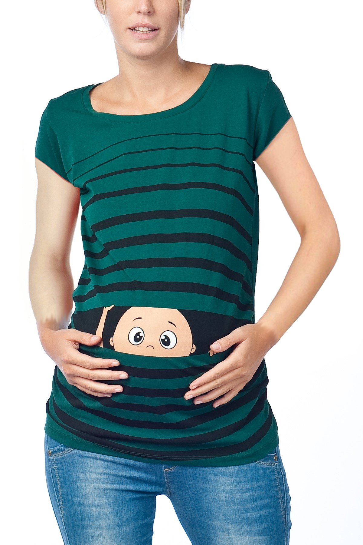 Ropa premamá Divertida y Adorable, Camiseta con Estampado, Regalo Durante el Embarazo - Manga Corta