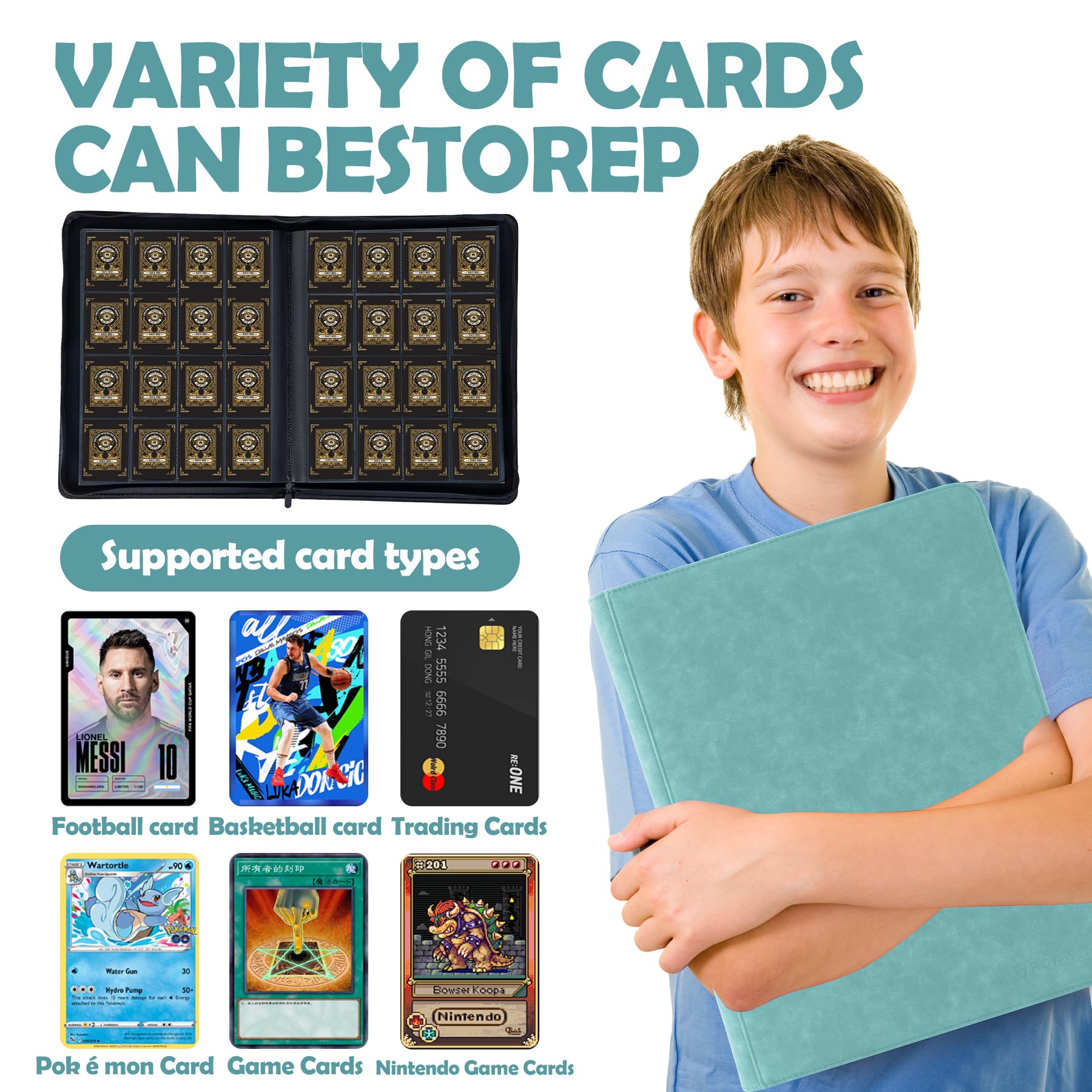 arkeiliy card binder Trading Binder, Premium 9 Pocket Double Sided 540 Pocket PU Card Collection Binder, Collectible Trading Card Albums for MTG, TCG, Sport Card, Game Cards (Gray) : Toys & Games Arkeiliy Card Binder 9 Pocket,