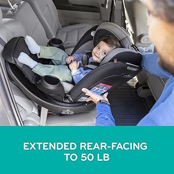 Evenflo Revolve360 Extend Convertible Car Seat with 360 Degree Rotation, Extended Rear-Facing, Forward-Facing, Booster Mode, and Secure LATCH Install, Revere Gray