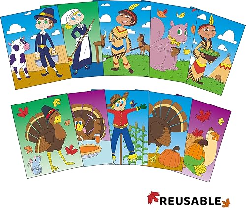 Miniatura 2 de JOYIN Paquete de 48 libros para colorear de Acción de Gracias en 10 diseños diferentes, kit de manualidades para colorear para niños, regalos de