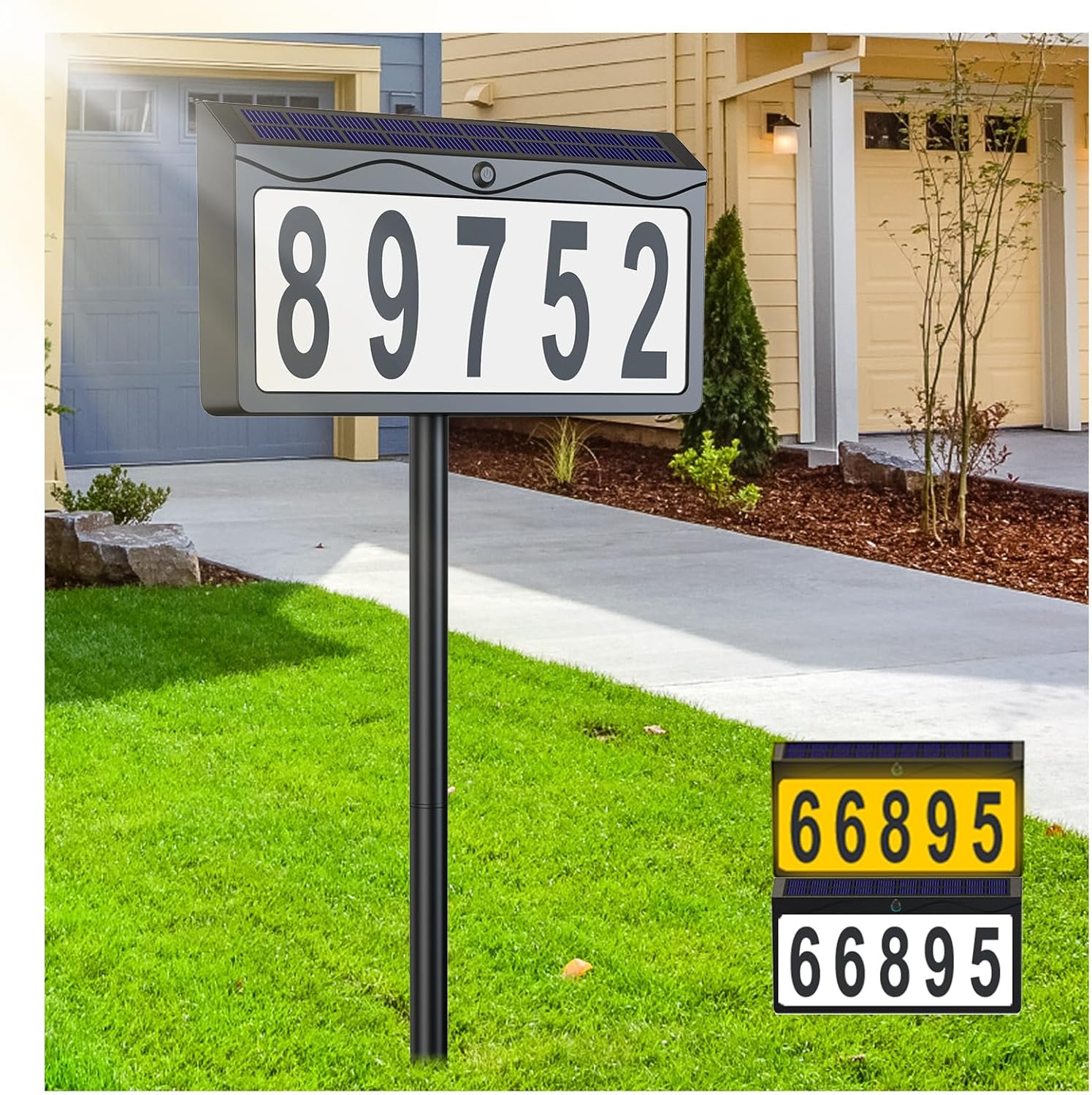 Solar House Numbers for Outside Light Up, Auto ON/OFF Solar Address Sign Waterproof, Cool/Warm White LED Illuminated Address Plaque for Yard, Home, Garden, Lawn and Street Solar House Numbers for Outside Light Up, Auto ON/OFF Solar Address Sign Waterproof, Cool/Warm White LED Illuminated Address Plaque for Yard, Home, Garden, Lawn and Street