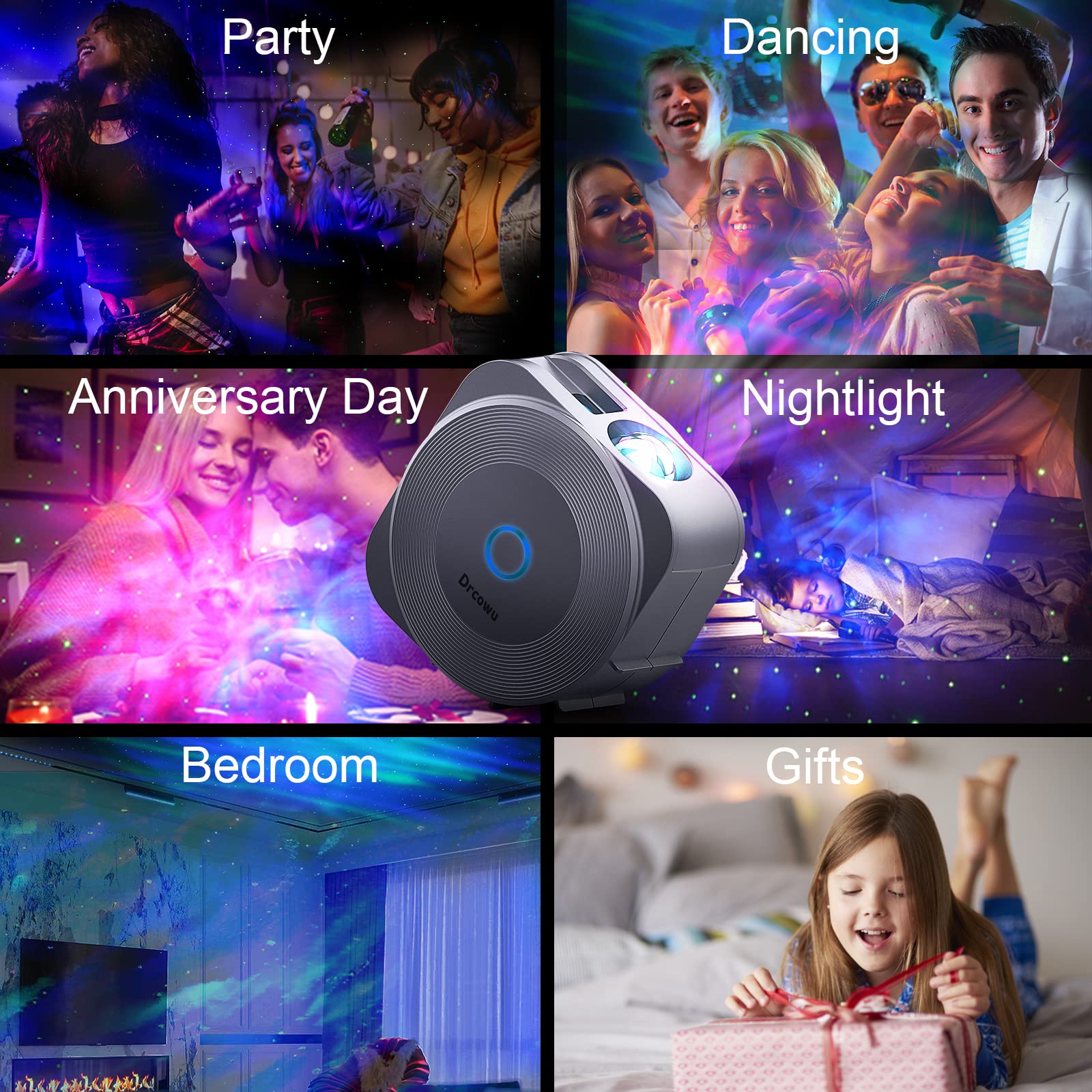 LED Sternenhimmel Projektor, Galaxy Star Projector Kinder Erwachs mit App/RG Dimming/Timer/WiFi Stimmenkontrolle, Lampe Projektor für Dekoration Party Schlafzimmer Heimkino, [Energieklasse G]