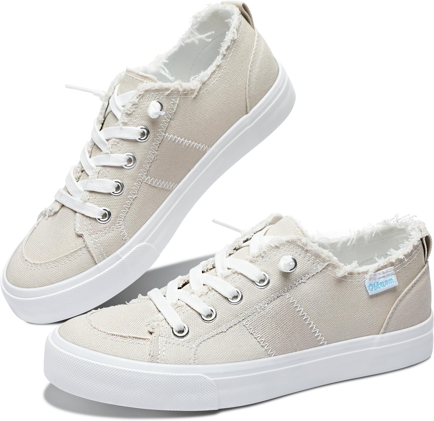 Women's Play Fashion Sneaker White Color Washed and Leopard Canvas Slip on Shoes