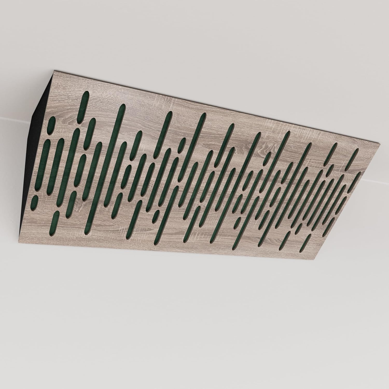 2 Pack — Narrow Acoustic Corner Bass Trap with Velvet Fabric | Diffusion - Reflection - Soundproofing | Size: 50x23cm [ REBAT - Oak | Black ]