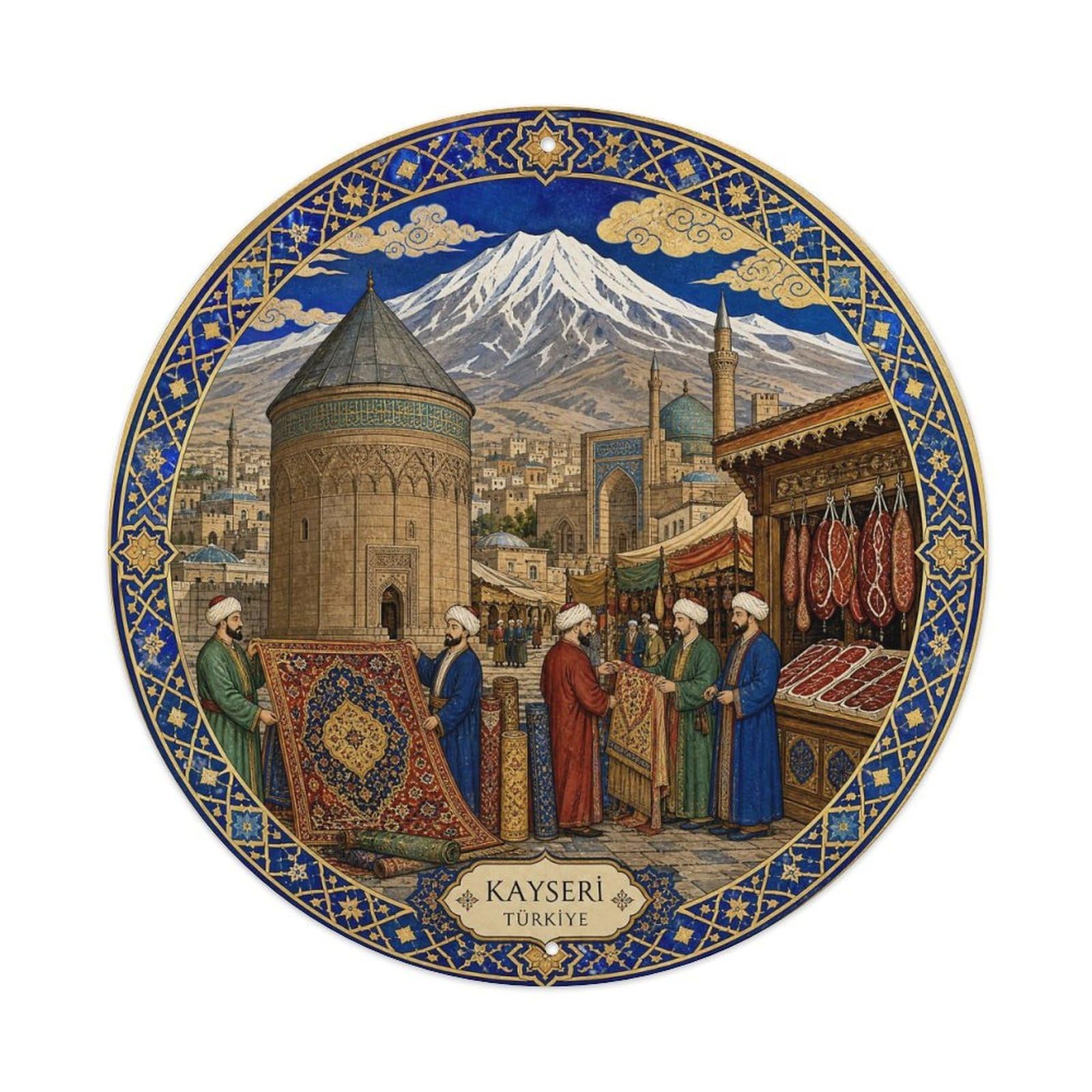 Kayseri Turkey Carpet Market Heritage Ottoman Miniature Metal Tin Sign