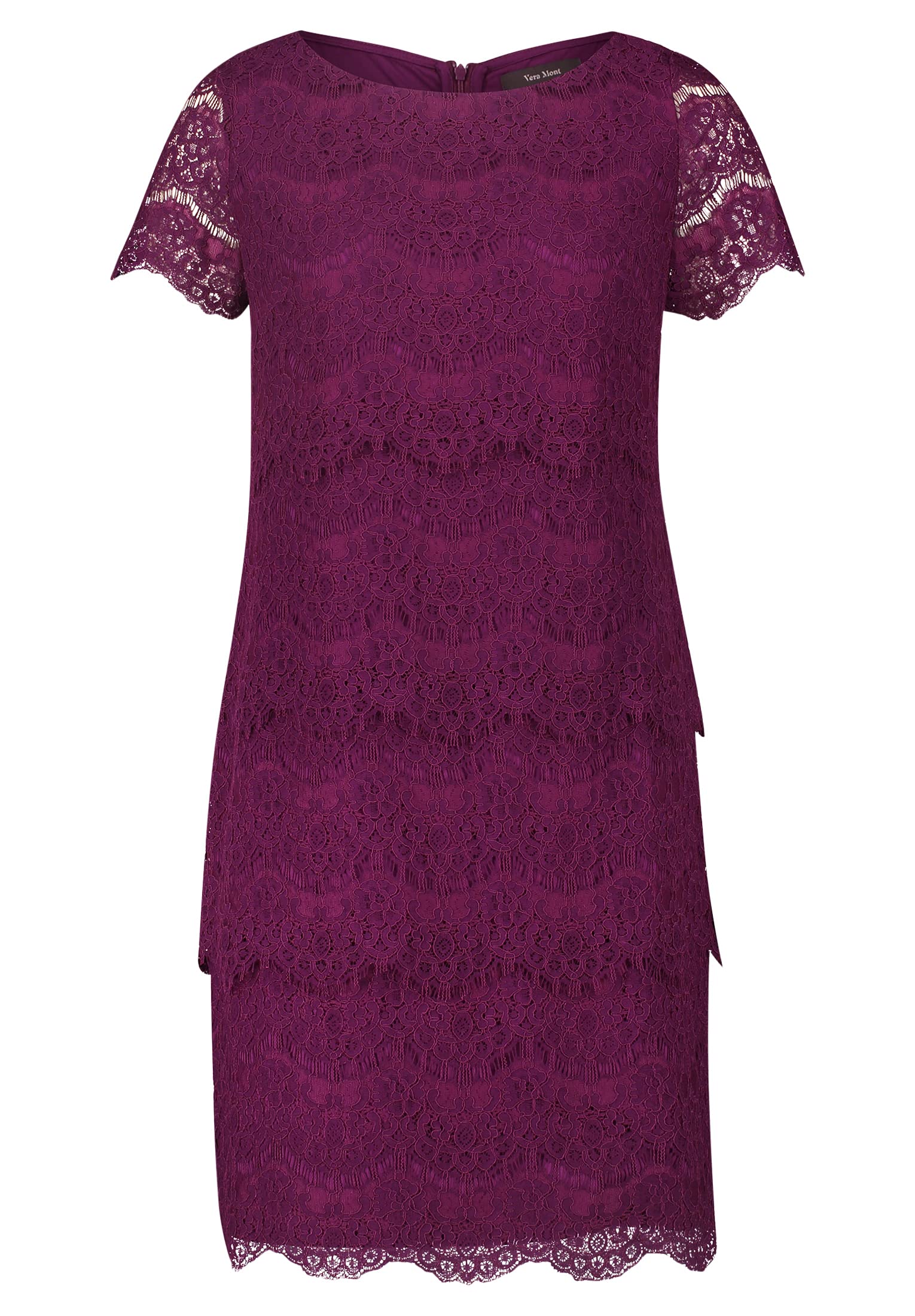 Vera Mont Damen Spitzenkleid Kurzarm