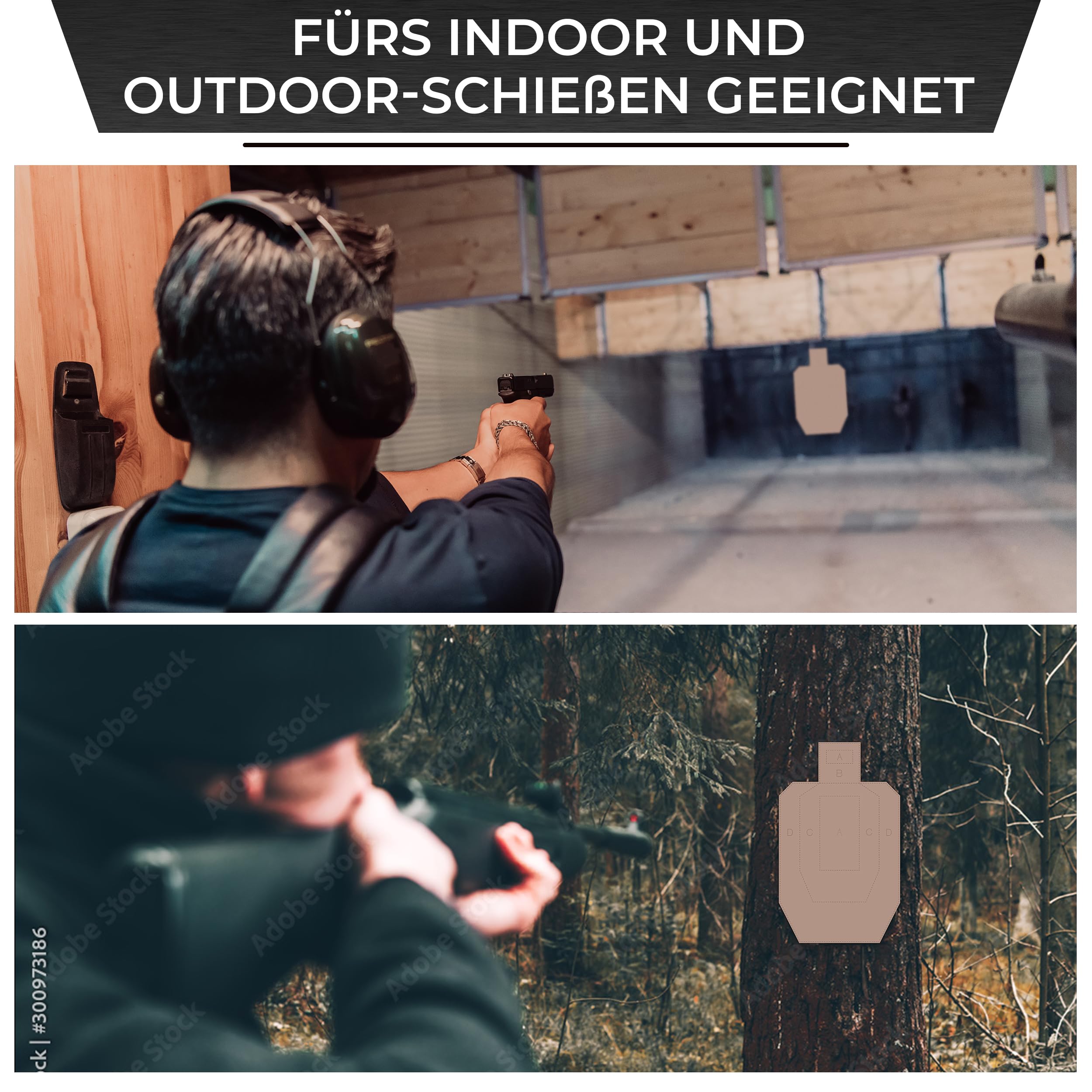 X-Targets USPSA/IPSC Metric Disque de compétition/carton ondulé Marron/Blanc Format 46 x 76 cm