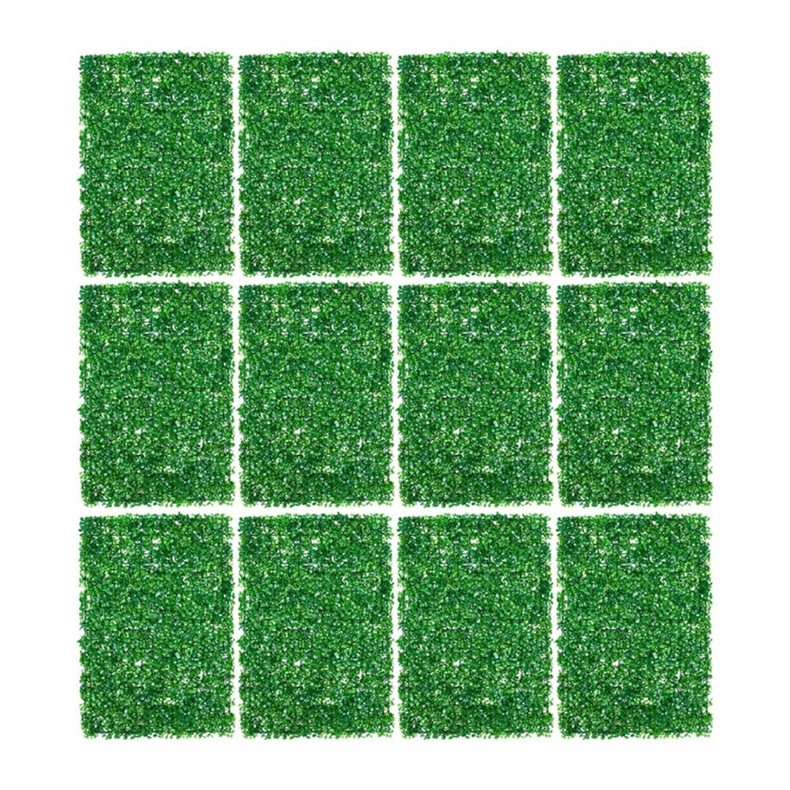 GMGQJST Artificial Grass 12pcs 40 * 60cm Artificial Hedge Decorations Fake Plants Panel Wedding Grass Mat Garden Backyard Wall Decor Home Garden