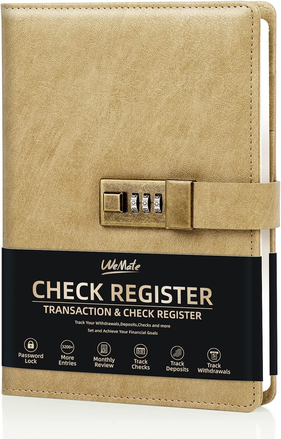 WEMATE Hardcover Check Registers, Personal Checkbook