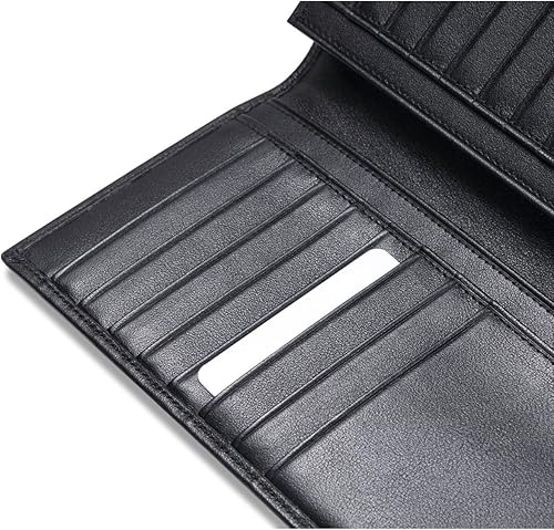 Miniatura 4 de HISCOW Billetera larga Bifold con 15 ranuras para tarjetas de crédito piel de becerro italiana