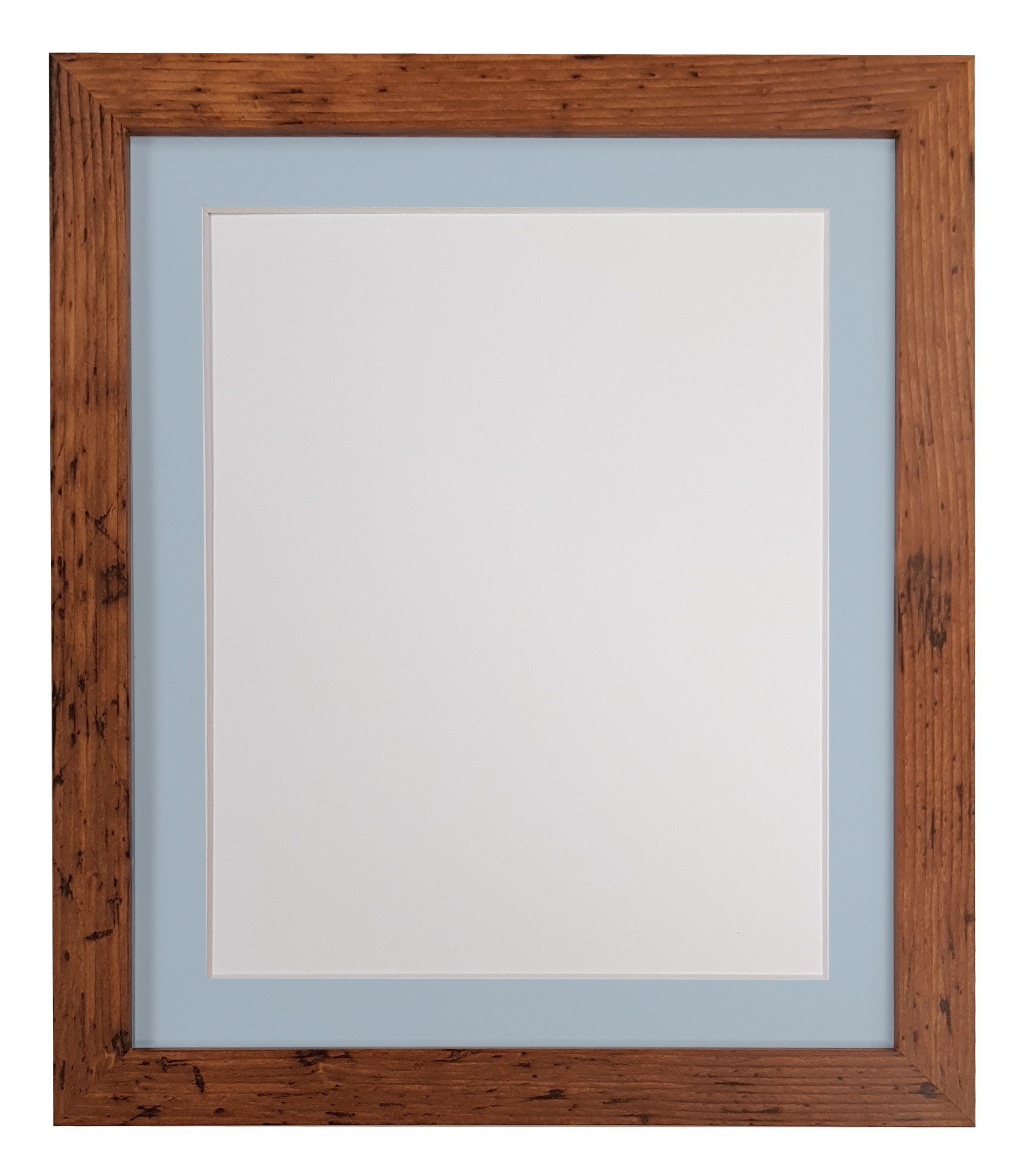 Frames By Post Blue Mount H7 Vintage Wood Picture Photo Frame With A3 For Image Size A4 (Plastic Glass)