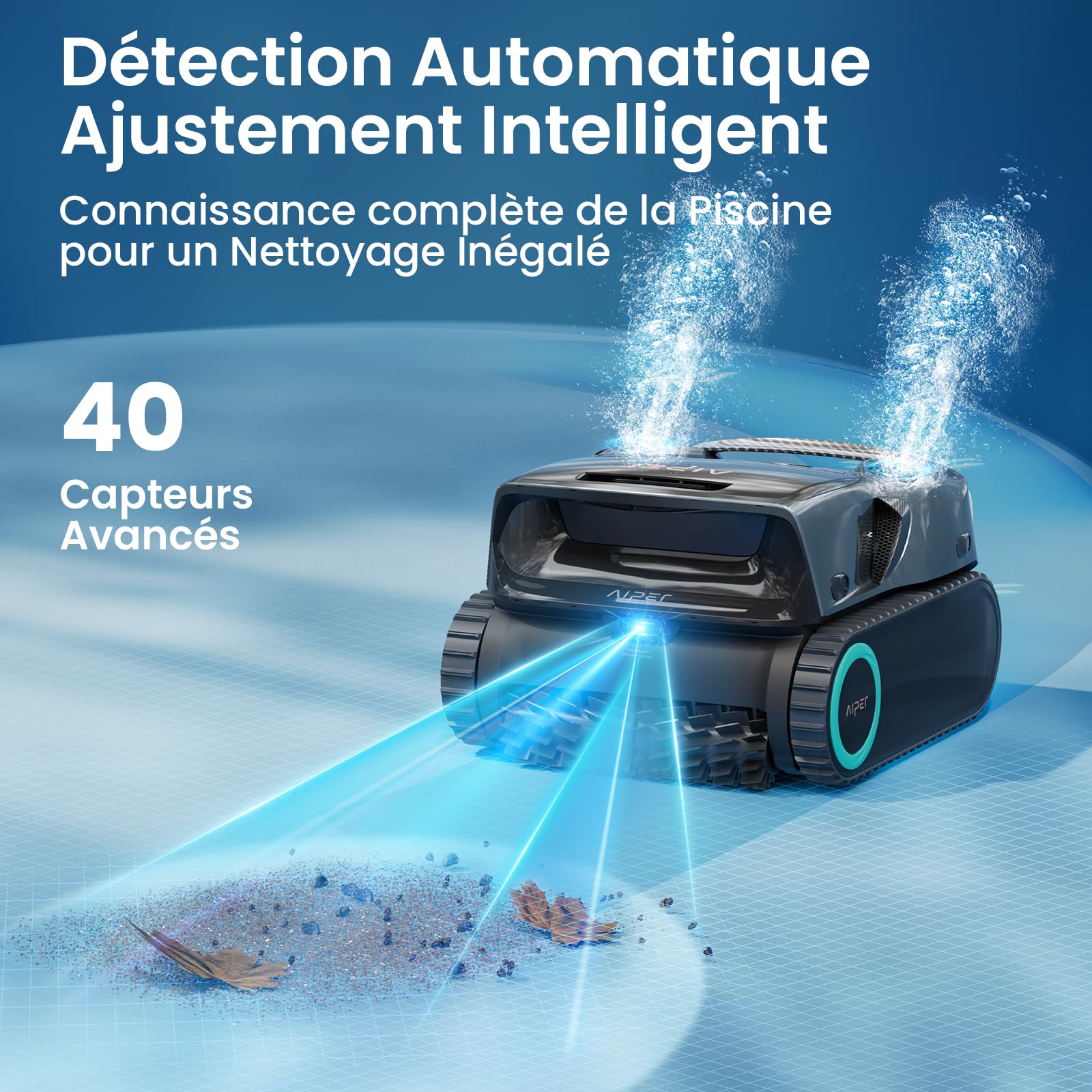 AIPER Scuba X1 Pro Max Robot Piscine Premium avec Écumeur de Surface, Cartographie Intelligente, Aspiration 32,000LPH, Filtration Ultra-Fine 3μm, Nettoyeur Piscine Enterrée Jusqu’à 300m²