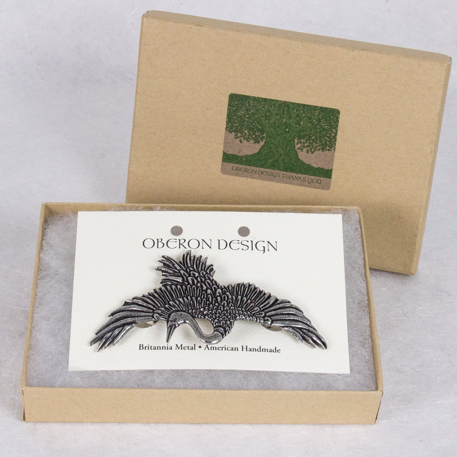 Crane Hair Clip, Small Hand Crafted Metal Barrette Made in the USA with a 60mm Imported French Clip by Oberon Design : Beauty & Personal Care