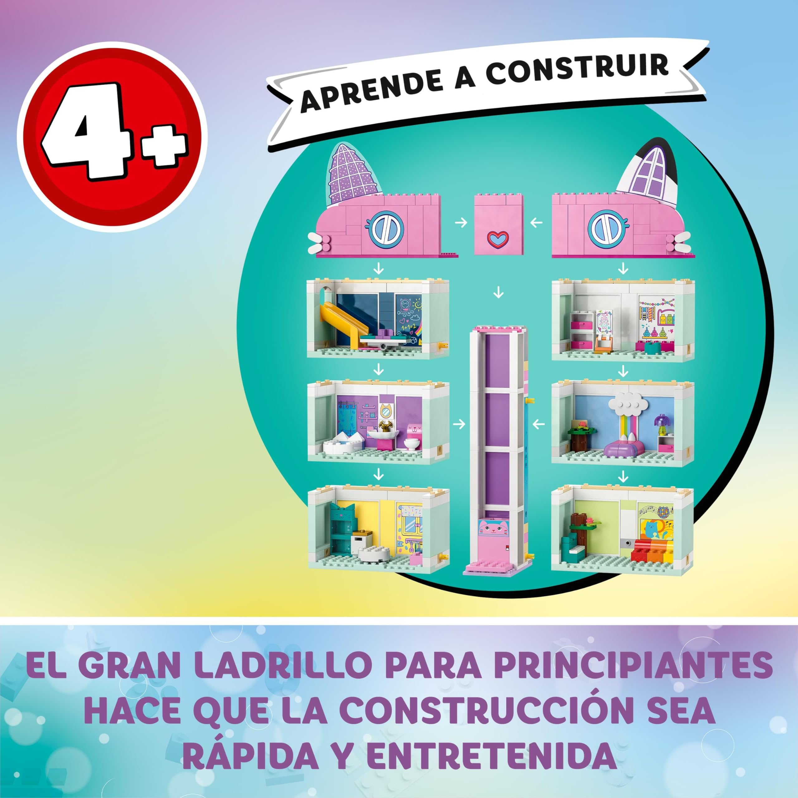 LEGO La Casa de Muñecas de Gabby - Casita de 4 Pisos con Figuras de Gabby, Pandy Patitas, Siregata y Muffin y Accesorios - Regalo de Cumpleaños para Niñas de 4+ Años 10788