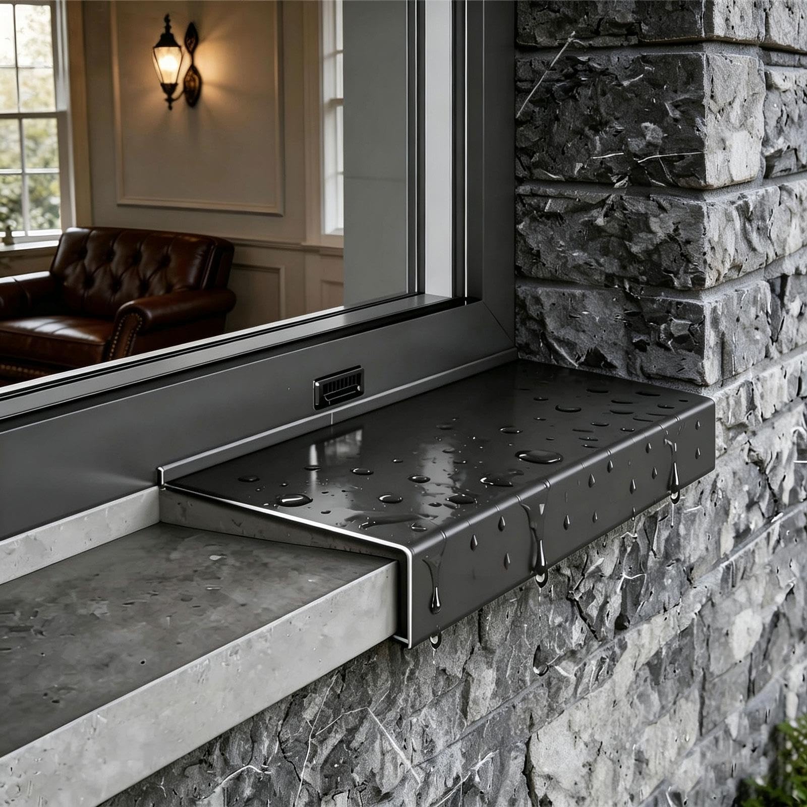 Cubierta de Alféizar Exterior de Aluminio con Drenaje