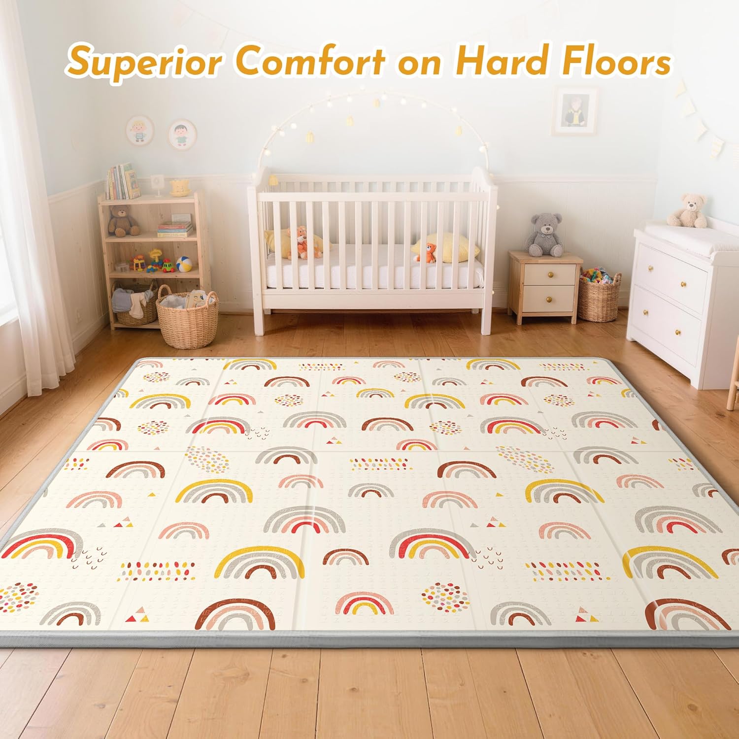 Baby Play Mat - 79x71 Baby Play Mat for Floor, 0.8" Baby Floor Mat, Foldable Baby Foam Playmat for Infant,Kids and Toddler Crawling, Anti-Slip Playmats Perfect for Use Baby Playpen,Tummy Time