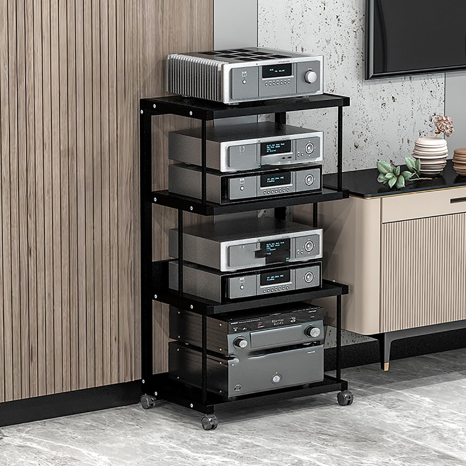 Support multimédia d'angle pour éliminer le désordre des câbles de console et audio